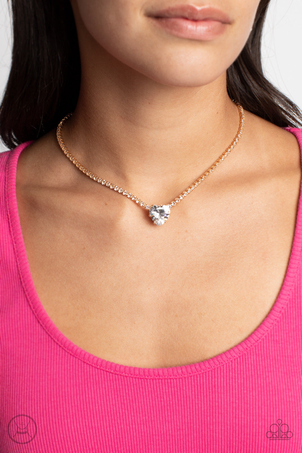Paparazzi 2pc Set: Flirty Fiancé - Gold Choker Necklace & Bedazzled Beauty - Gold Bracelet