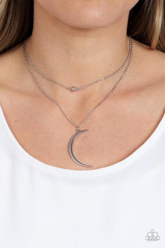 Paparazzi Modern Moonbeam - Silver Necklace - Pusher P