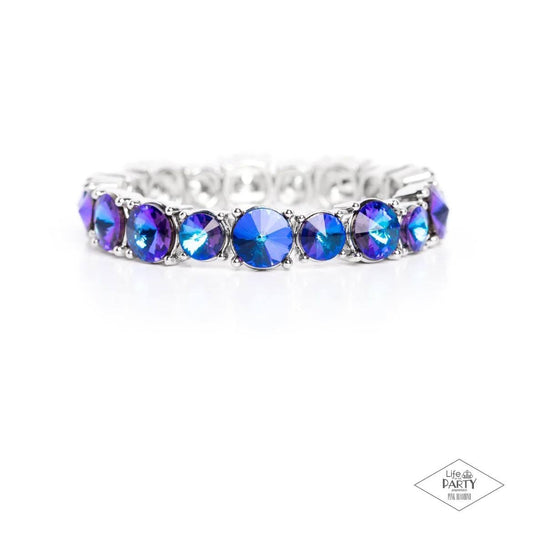 Stretchy Bracelets - Paparazzi Born To Bedazzle - Blue Bracelet Paparazzi Jewelry Images