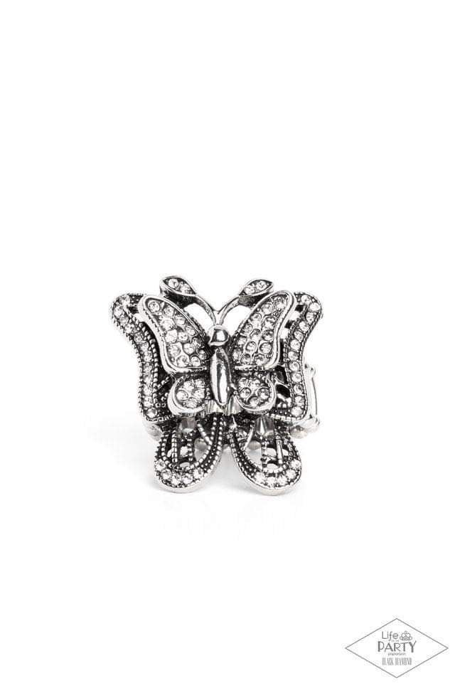 Free To Fly - White Ring - Butterfly Jewelry