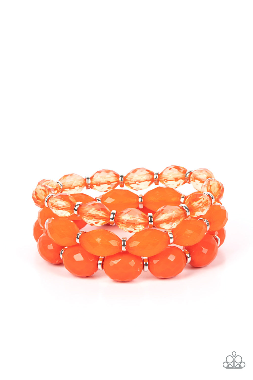 Paparazzi 2pc Set: Tropical Hideaway - Orange Necklace & High Tide Hammock - Orange Bracelet
