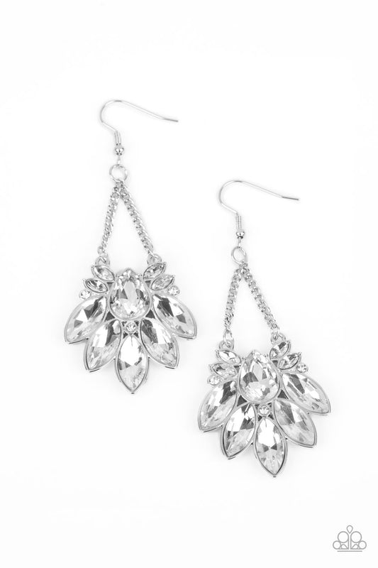 Paparazzi Prismatic Pageantry - White Earrings -Paparazzi Jewelry Images