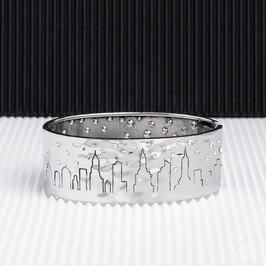 Empire Diamond Exclusive Starry Skyscrapers White Bracelet Paparazzi Jewelry images