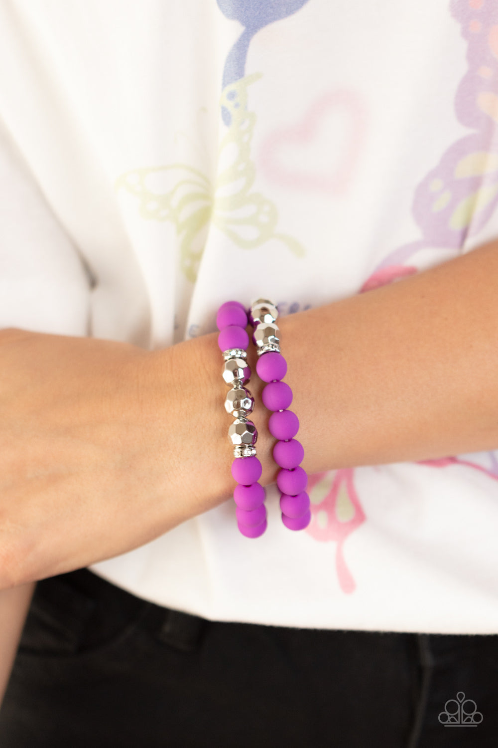 2 Piece Set: Summer Splash - Purple Necklace & Dip and Dive - Purple Bracelet