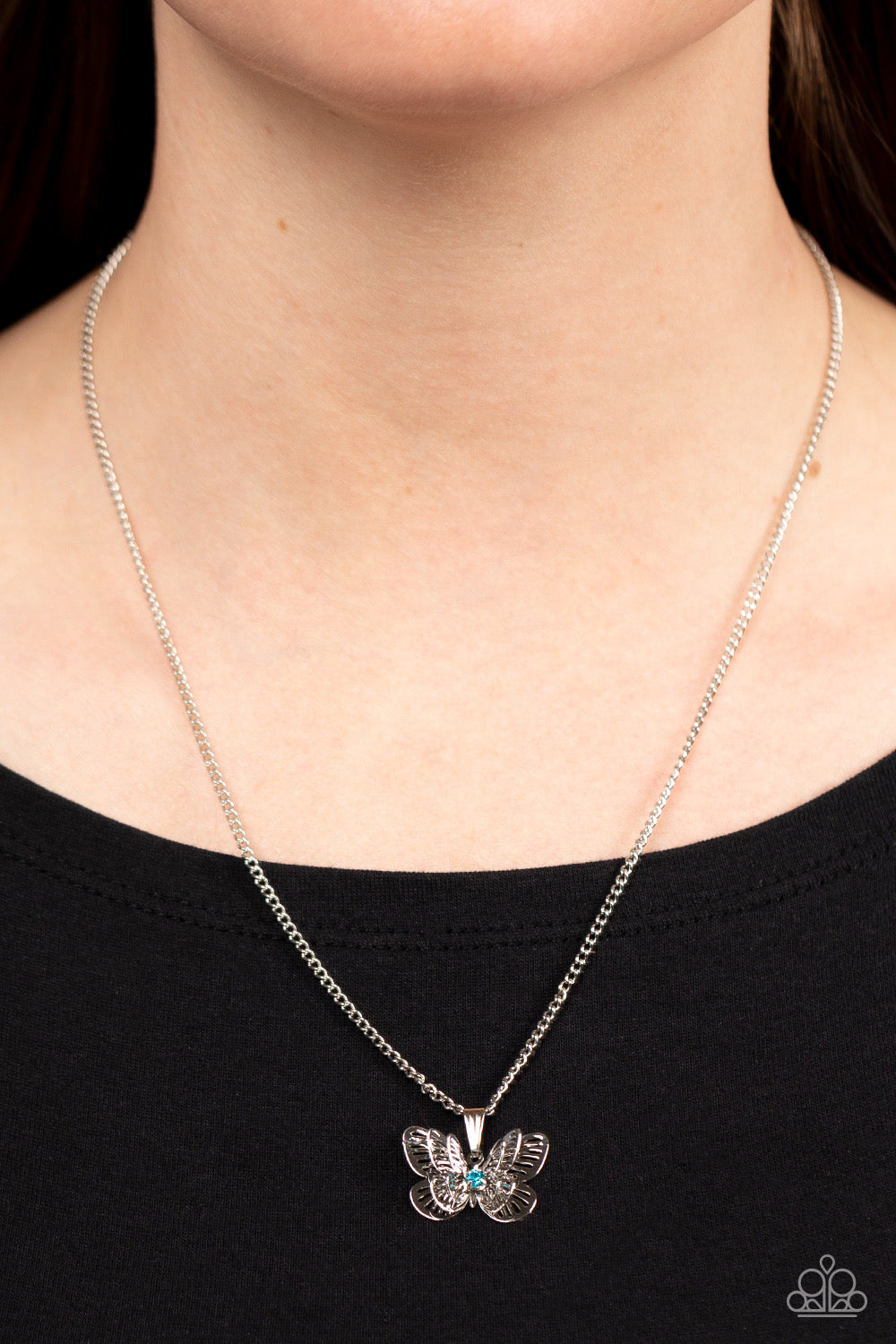 High-Flying Fashion - Blue Butterfly Necklace