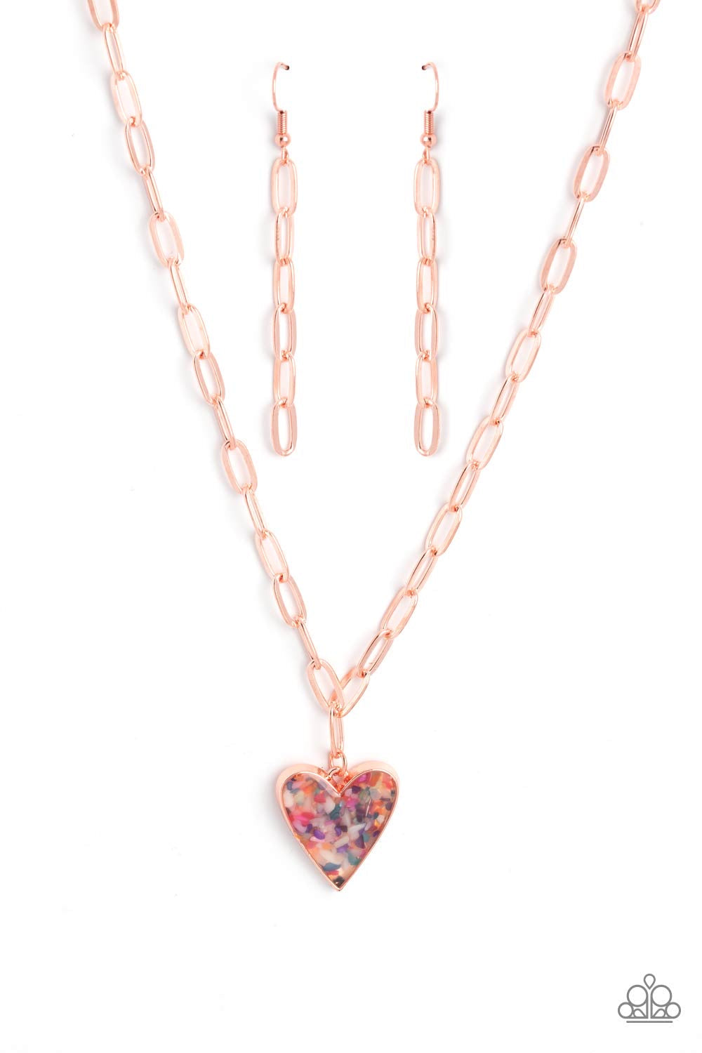 Kiss and SHELL - Copper Heart Necklace-Pusher P 2023 Empower Me Pink Exclusive