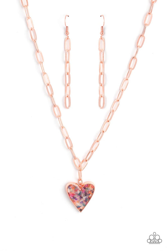 Kiss and SHELL - Copper Heart Necklace- 2023 Empower Me Pink Exclusive