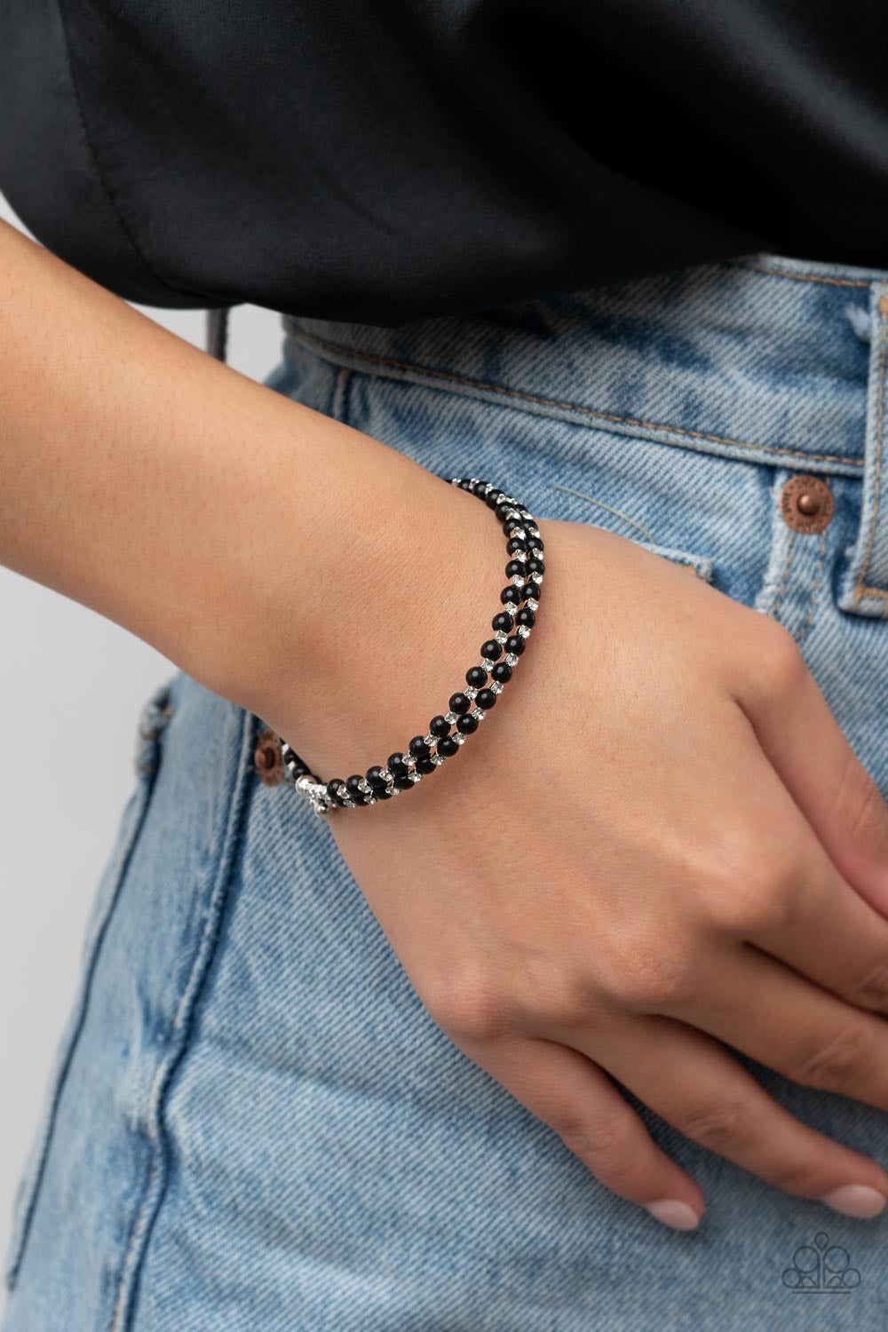 Paparazzi Regal Wraparound - Black Bracelet - Pusher P