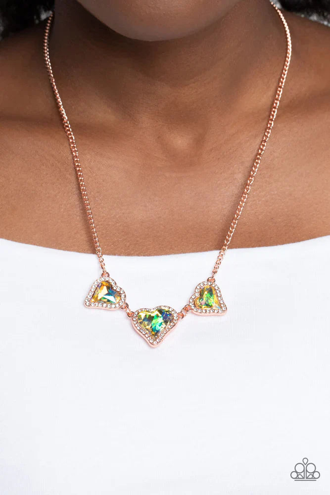 Gimme The Glitz - State of the Heart Copper Necklace - 3 Piece set Paparazzi jewelry image