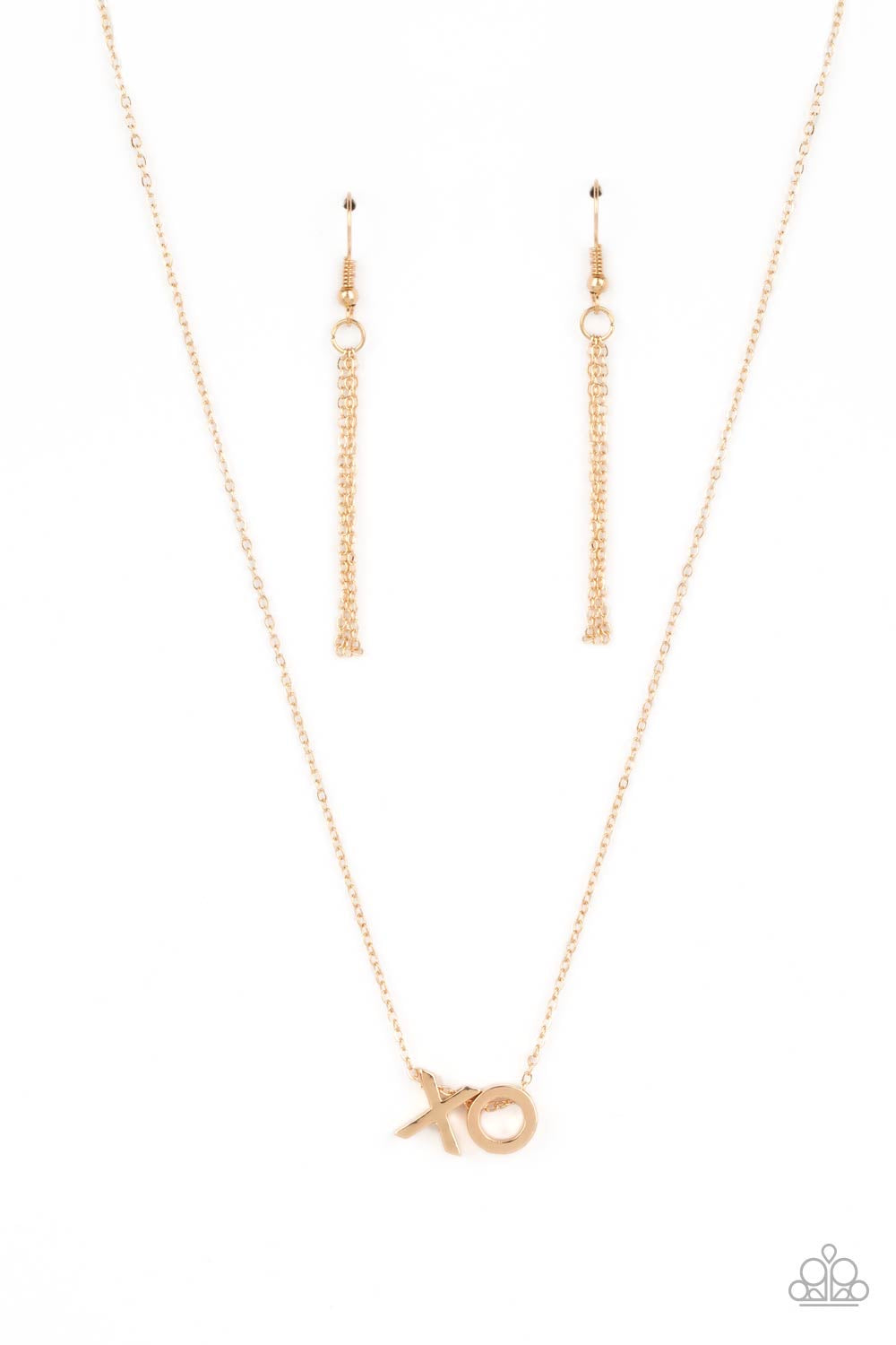 Paparazzi Hugs and Kisses - Gold necklace -Paparazzi Jewelry Images