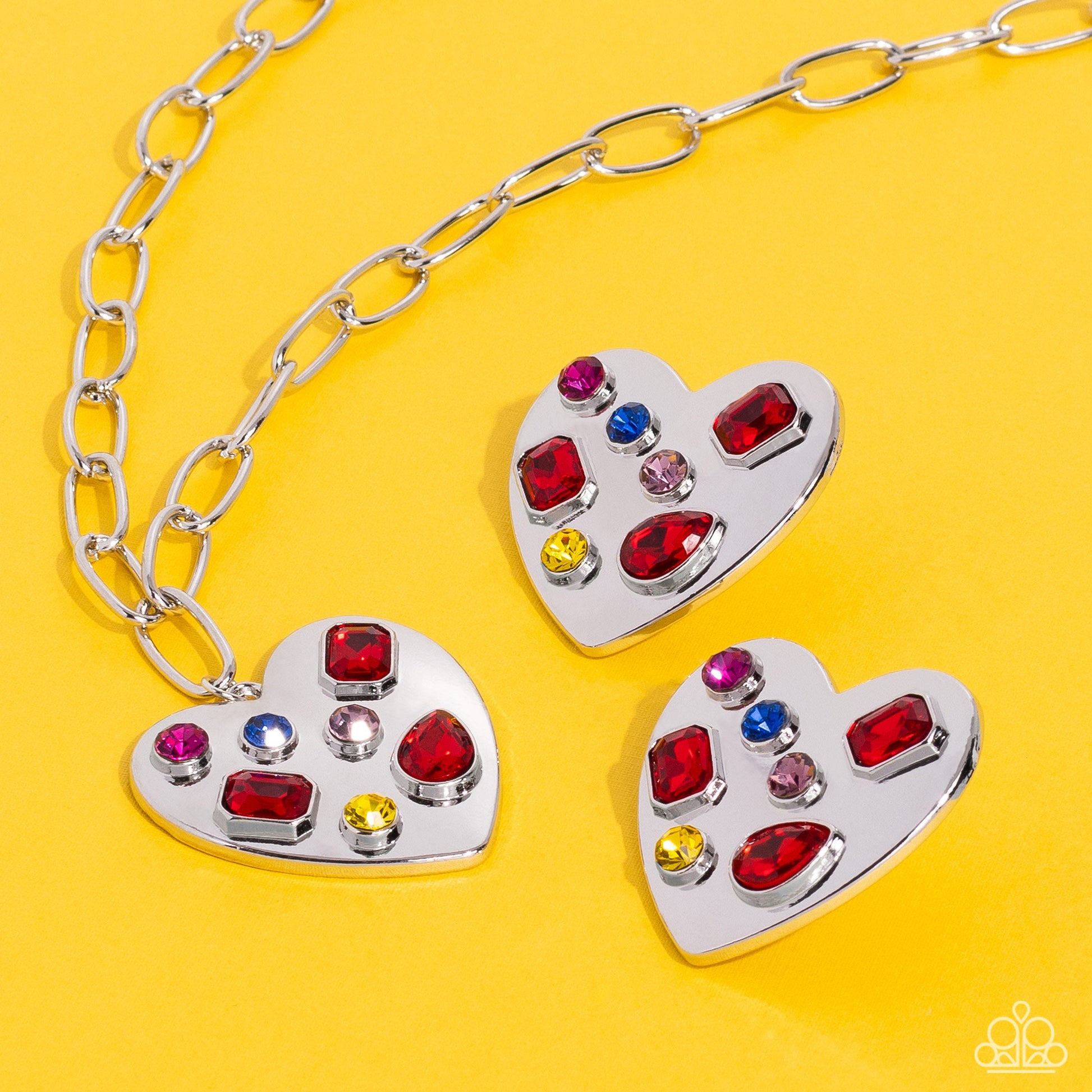 Paparazzi 2 piece set: Online Dating - Red Necklace & Relationship Ready - Red Earrings