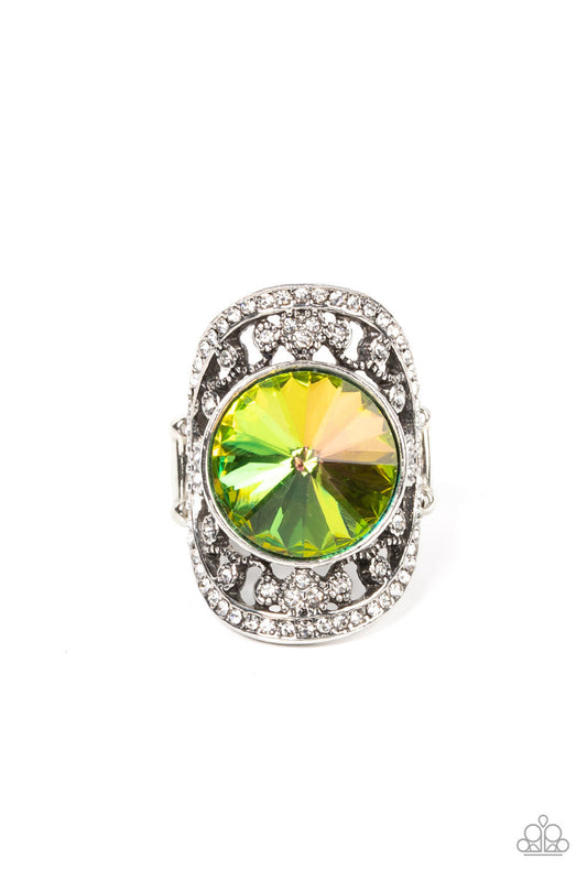 Paparazzi Galactic Garden - Green Ring- paparazzi jewelry images