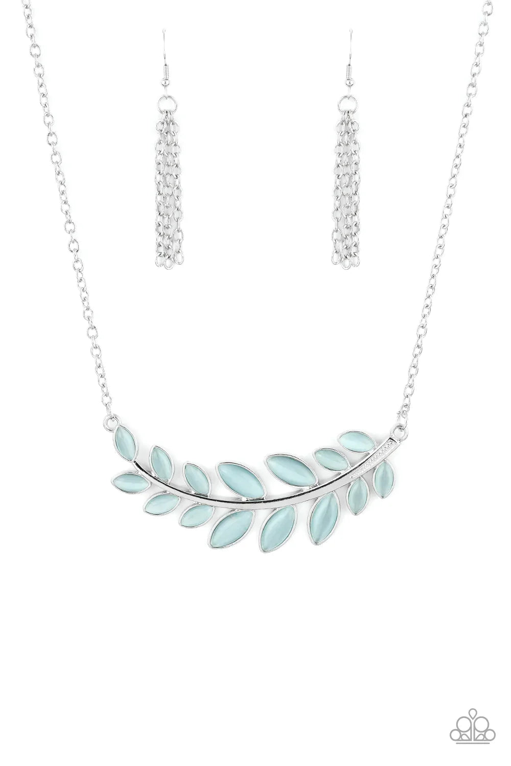 Frosted Foliage - Blue Necklace