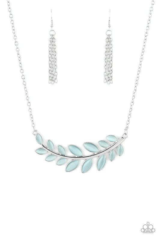 Frosted Foliage - Blue Necklace