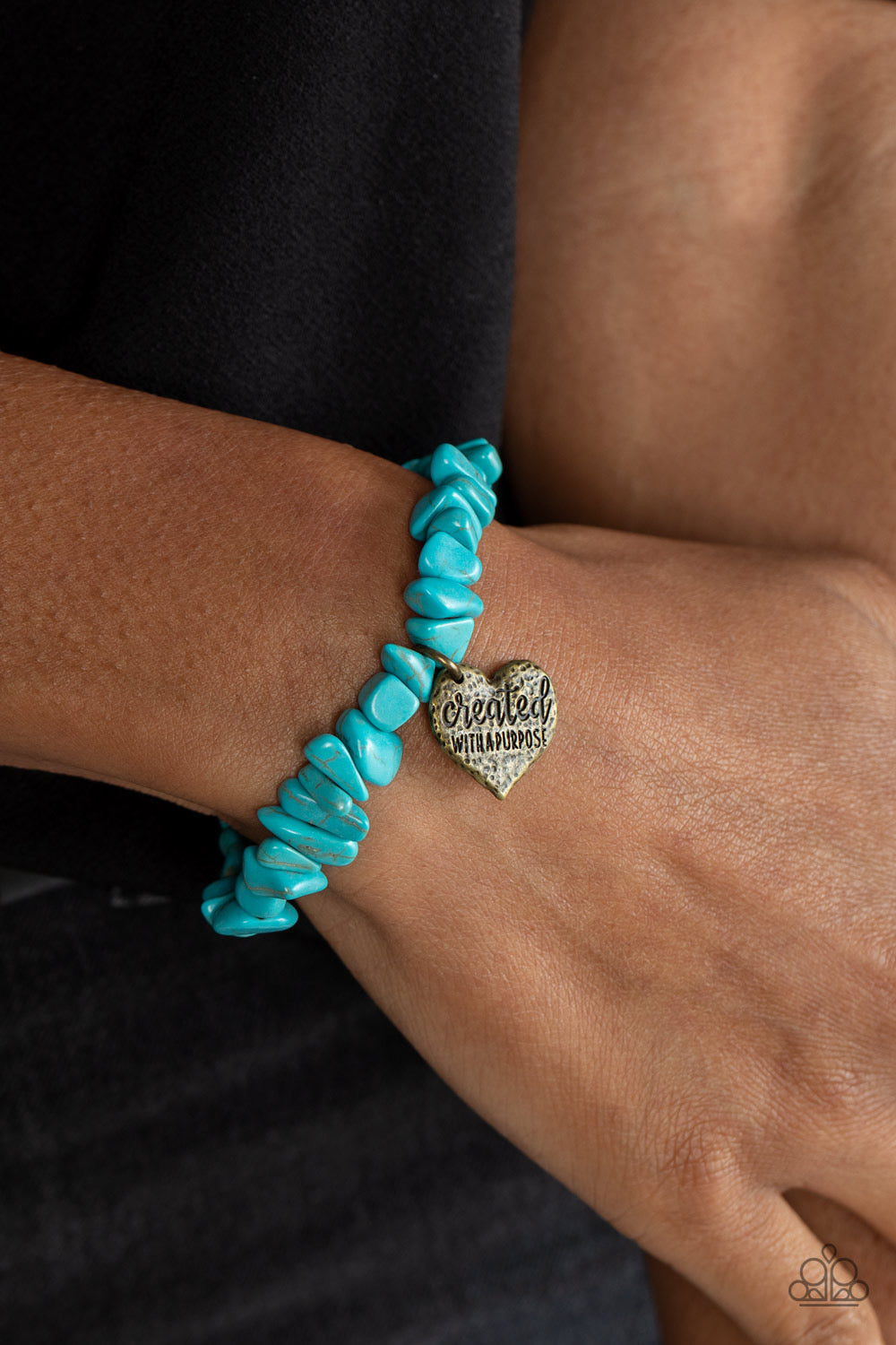 Stony-Hearted - Brass Bracelet - Blue | Paparazzi Accessories
