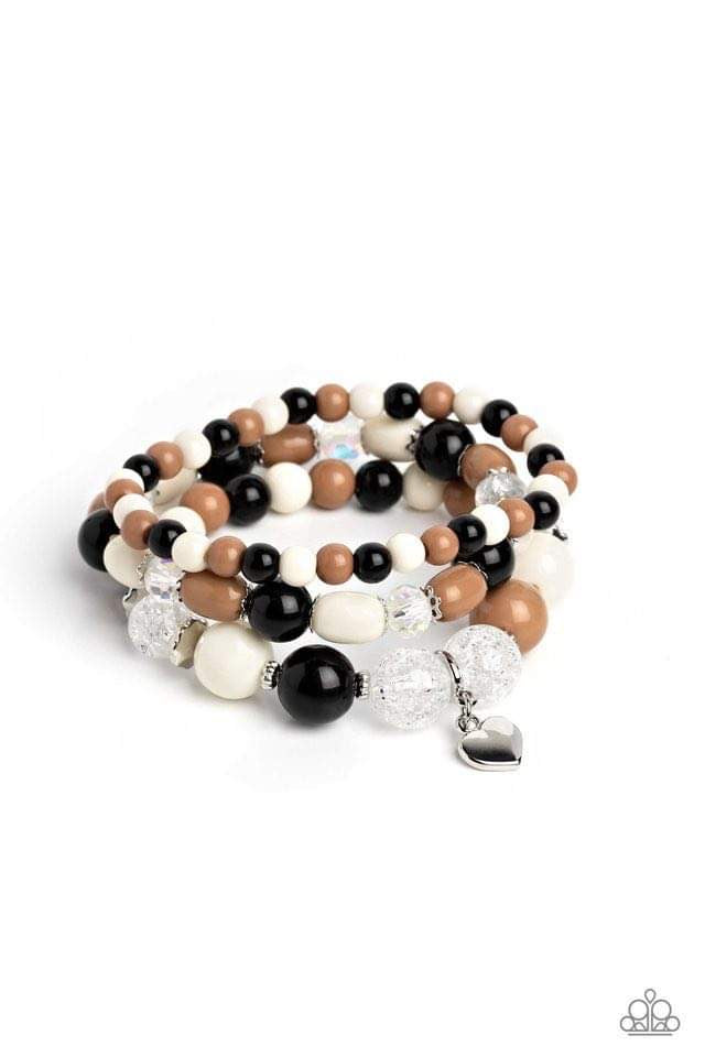 Heart Bracelet - Paparazzi Heartfelt Haven - Brown Bracelets Paparazzi jewelry image