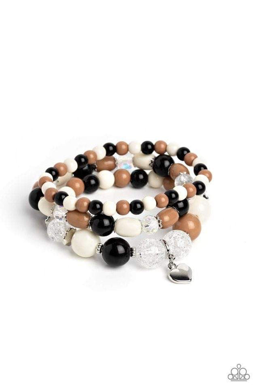 Heart Bracelet - Paparazzi Heartfelt Haven - Brown Bracelets Paparazzi jewelry image