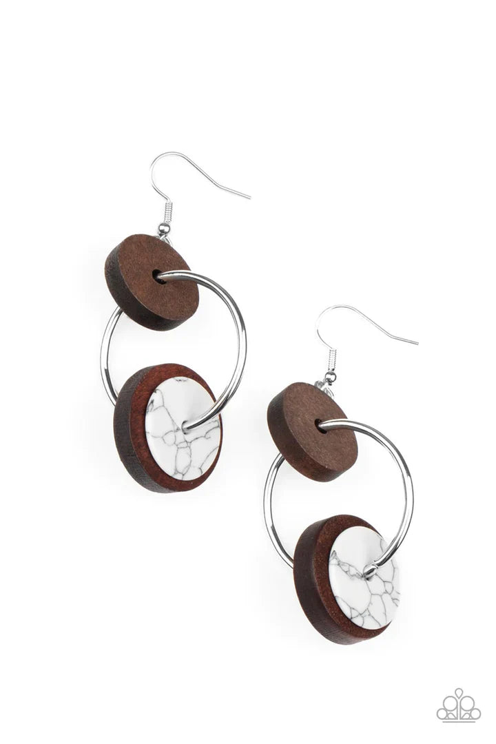 Paparazzi Earrings - Artisanal Aesthetic - White Earrings Paparazzi Jewelry Images