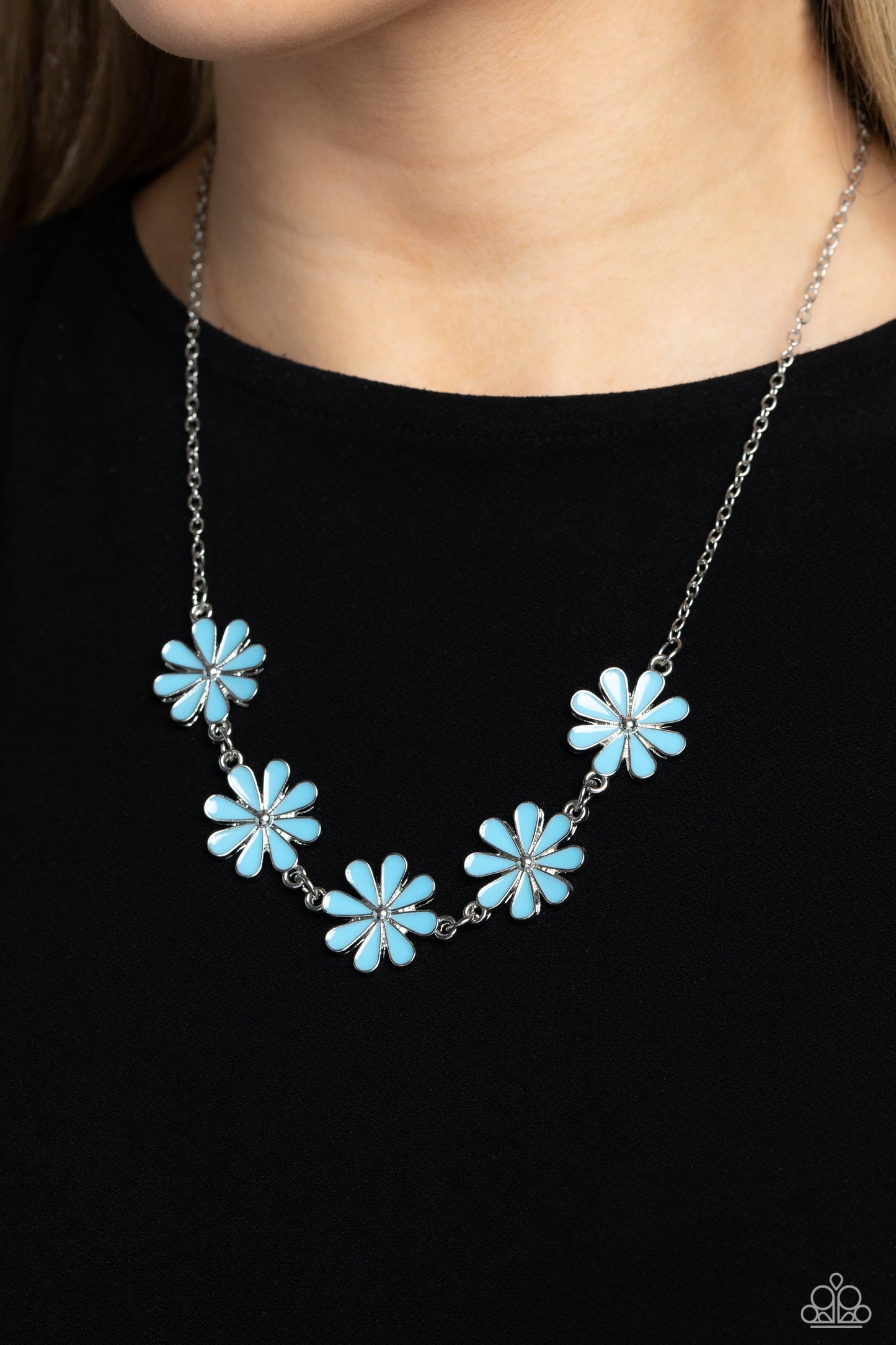 Paparazzi Flora Fantasy - Blue Necklace -Paparazzi Jewelry Images
