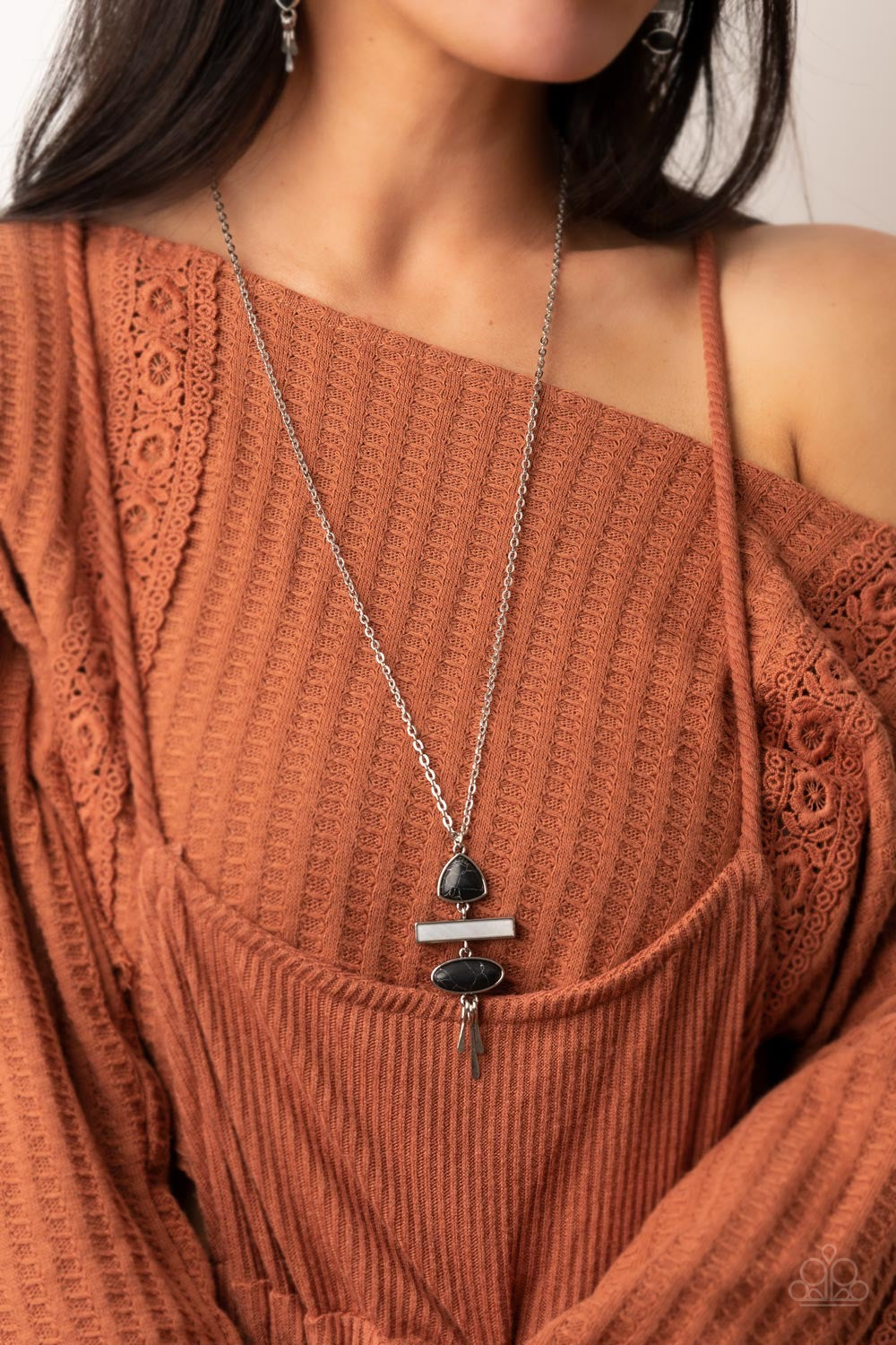 Artisan Eden - Black Necklace and Adventurously Artisan - Black Earrings - 2 Piece Set