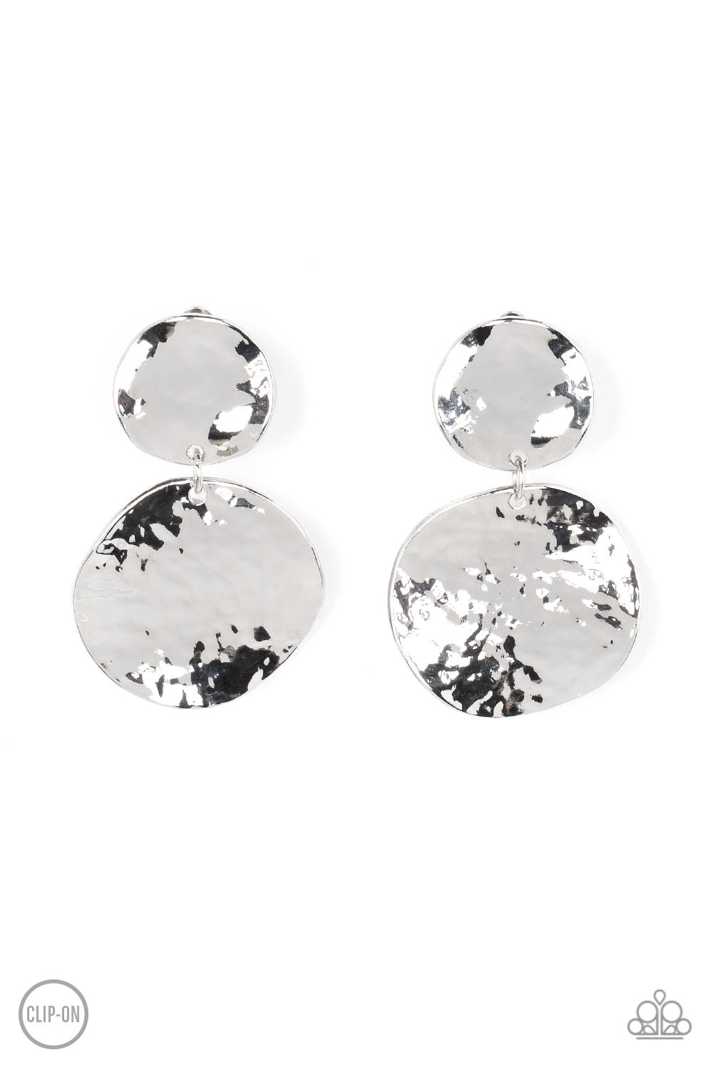 Paparazzi Rush Hour - Silver Clip-on Earrings -Paparazzi Jewelry Image