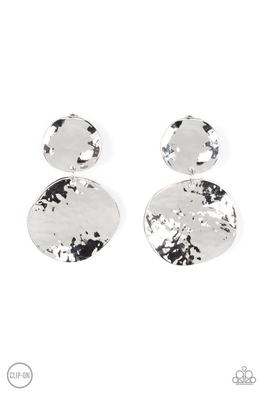 Paparazzi Rush Hour - Silver Clip-on Earrings -Paparazzi Jewelry Image