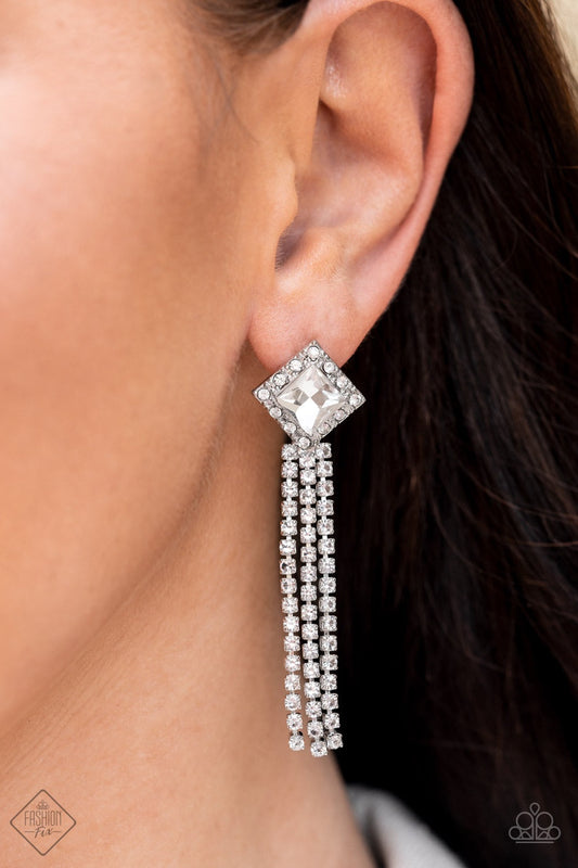 Paparazzi September 2022 Fashion Fix-Seasonal Sparkle - White Earring
