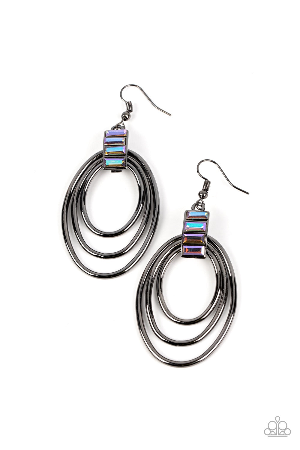 Paparazzi Intergalactic Glamour - Black Earring - Pusher P