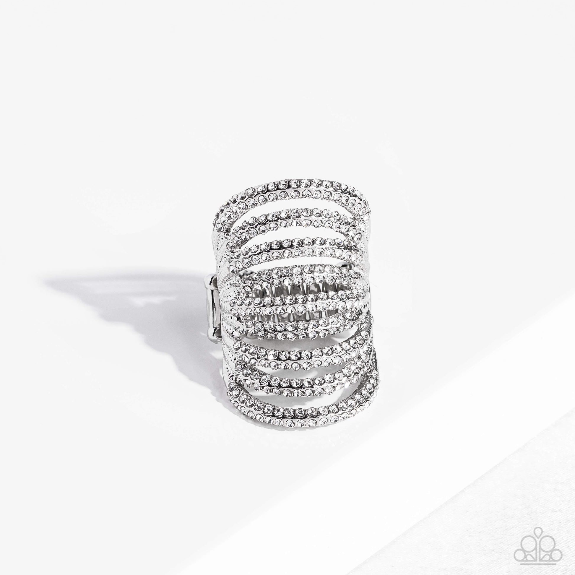 Paparazzi Rippling Rarity - Empower Me Pink Exclusive- White Ring -Paparazzi Jewelry Images