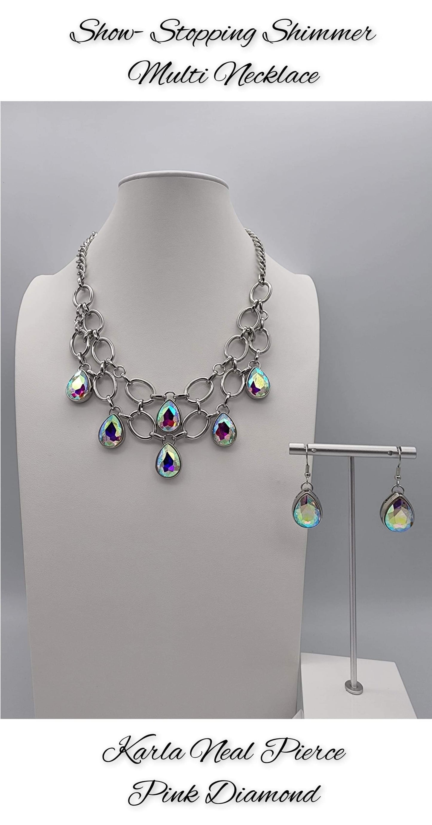 Paparazzi Show-Stopping Shimmer - Multi Necklace- Life of the Party Pink Diamond Exclusive - Pusher P