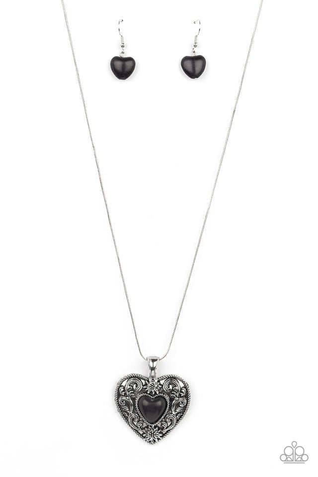 Paparazzi Wholeheartedly Whimsical - Black Necklace - Pusher P
