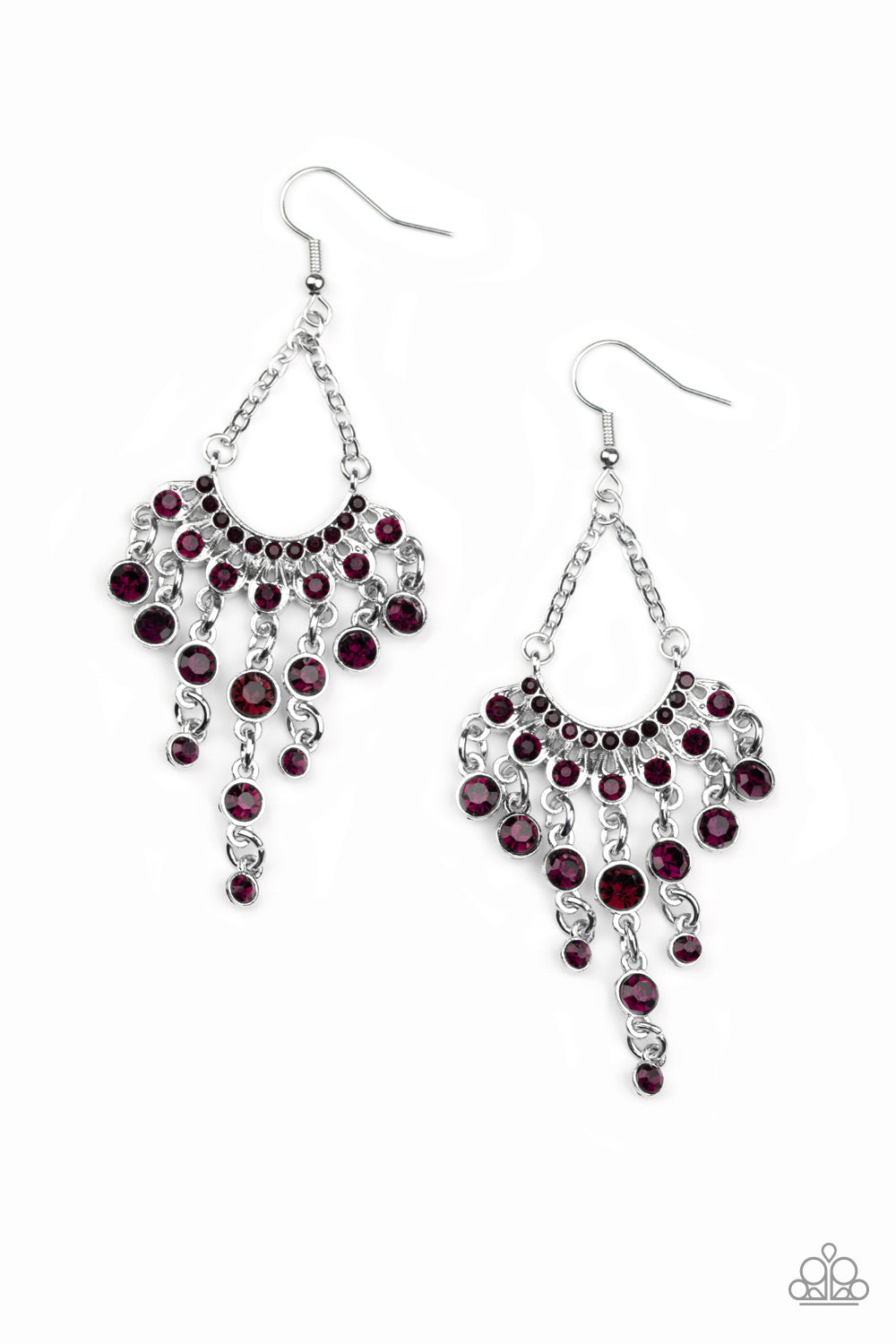Paparazzi Commanding Candescence - Purple Earrings -Paparazzi Jewelry Images