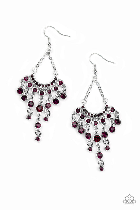 Paparazzi Commanding Candescence - Purple Earrings -Paparazzi Jewelry Images