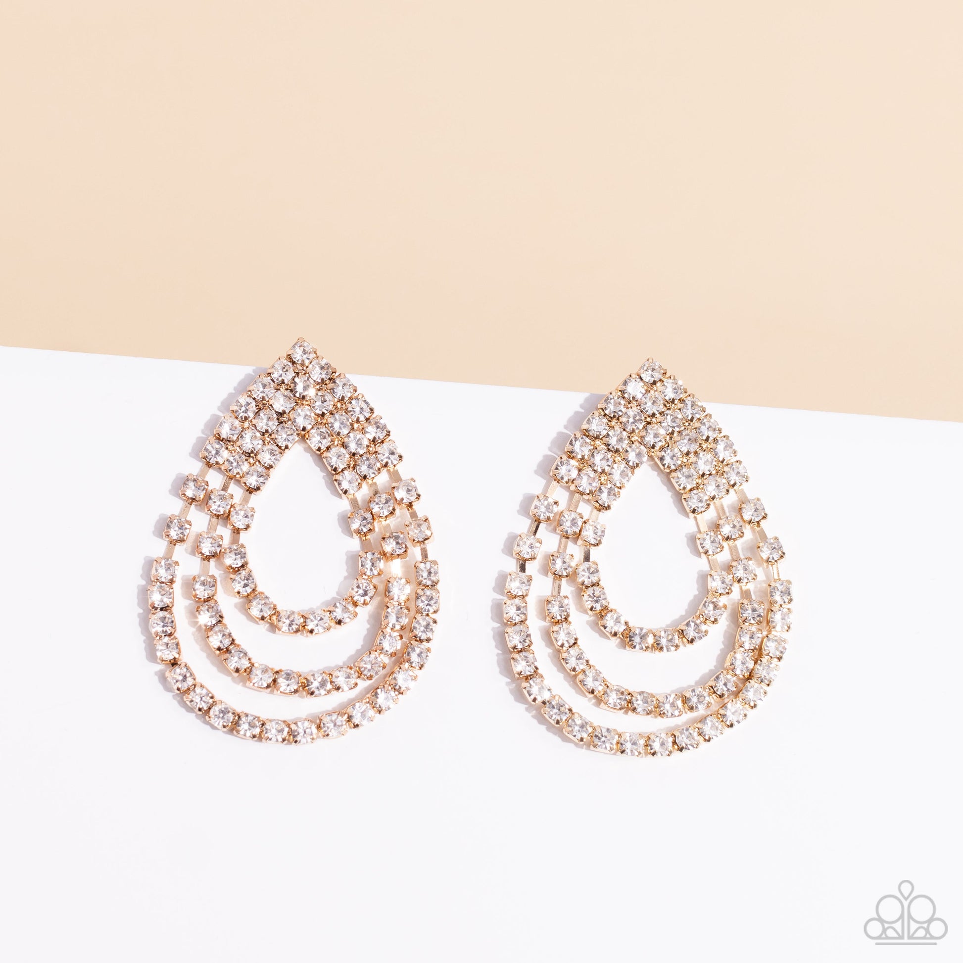 Paparazzi Take a POWER Stance - Gold Earrings -Paparazzi Jewelry Images