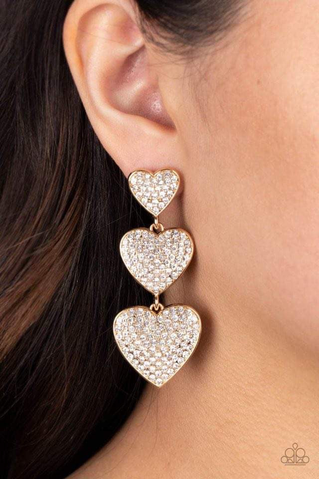 Couples Retreat - Gold Heart Earrings
