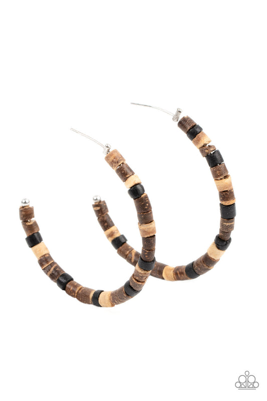 Effortlessly Earthy - Brown Earrings