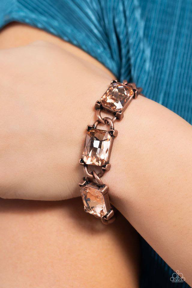 2 Piece Jewelry Set - Paparazzi Radiating Review - Copper Necklace & Dazzling Debut - Copper Bracelet Paparazzi jewelry image