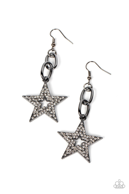 Paparazzi Cosmic Celebrity - Black Earrings