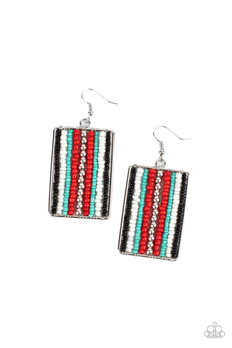 Paparazzi Beadwork Wonder - Red Earring - Pusher P