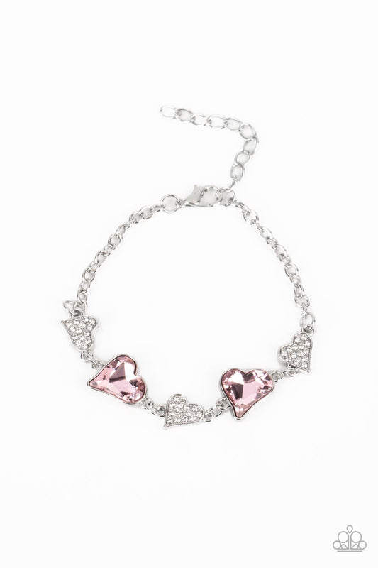 Cute Bracelets - Paparazzi Cluelessly Crushing - Pink Bracelet - Paparazzi jewelry images