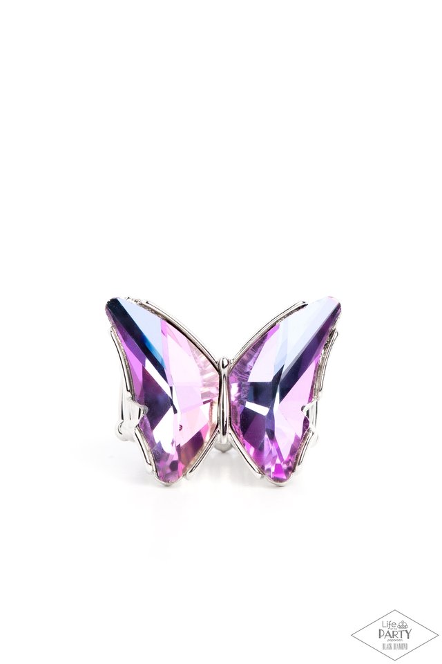Fluorescent Flutter - Purple Ring - Life of the Party Black Diamond
