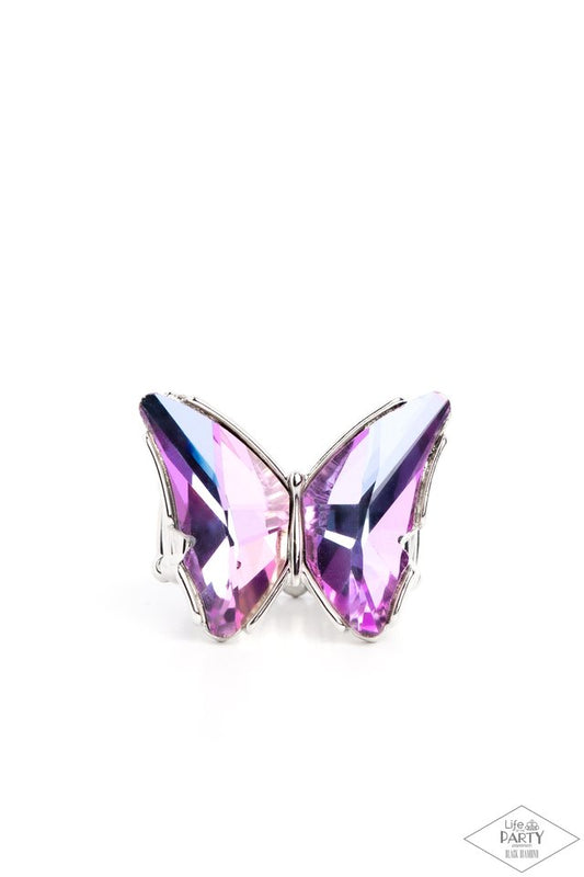 Fluorescent Flutter - Purple Ring - Life of the Party Black Diamond