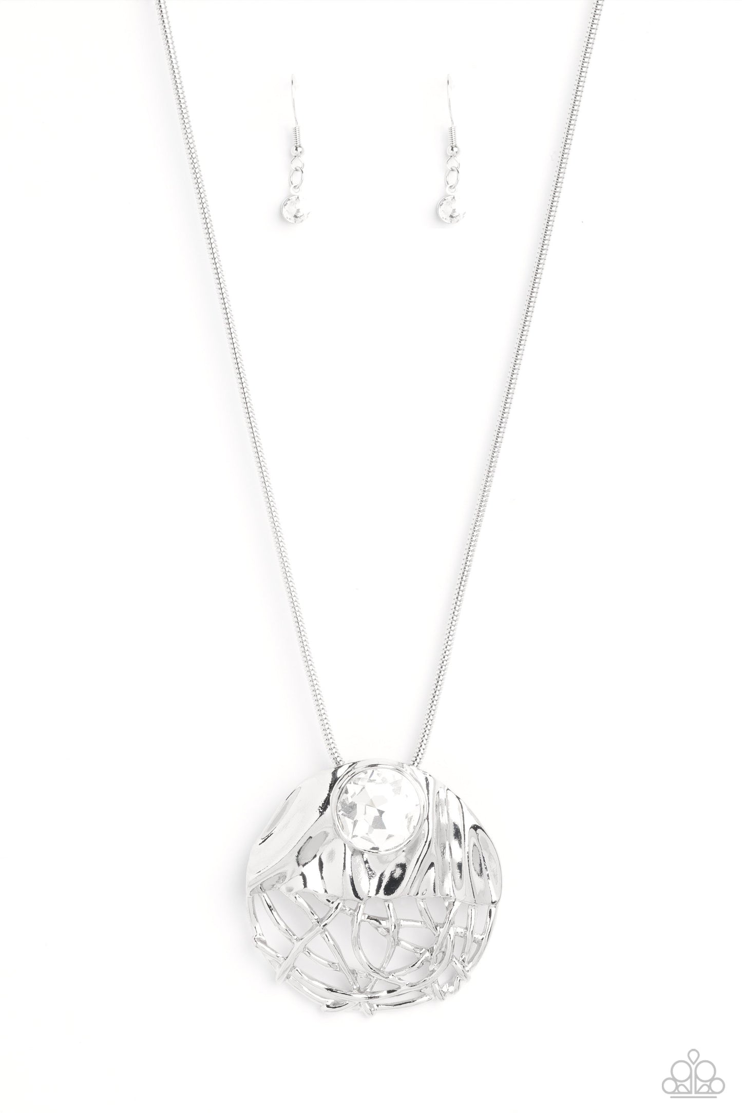 Paparazzi Lush Lattice - White Necklace -Paparazzi Jewelry Images