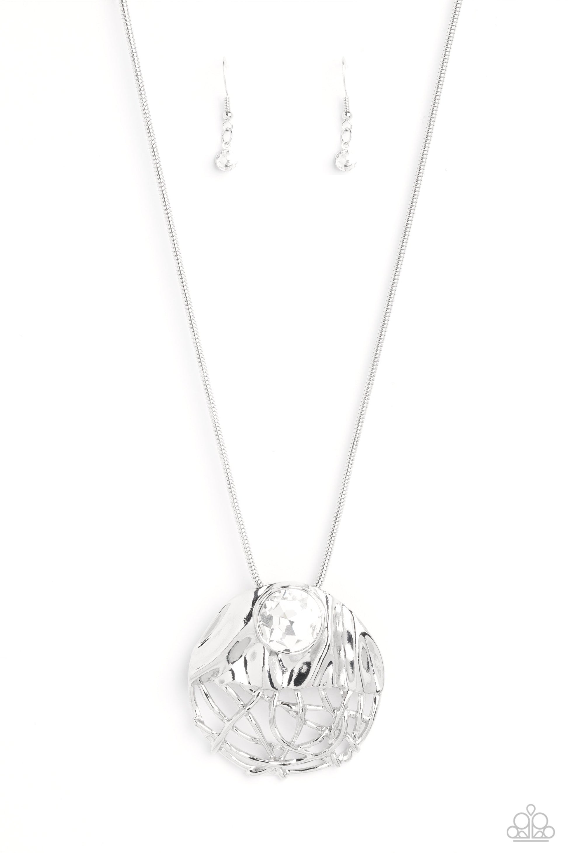 Paparazzi Lush Lattice - White Necklace -Paparazzi Jewelry Images