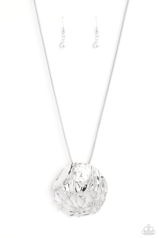 Paparazzi Lush Lattice - White Necklace -Paparazzi Jewelry Images