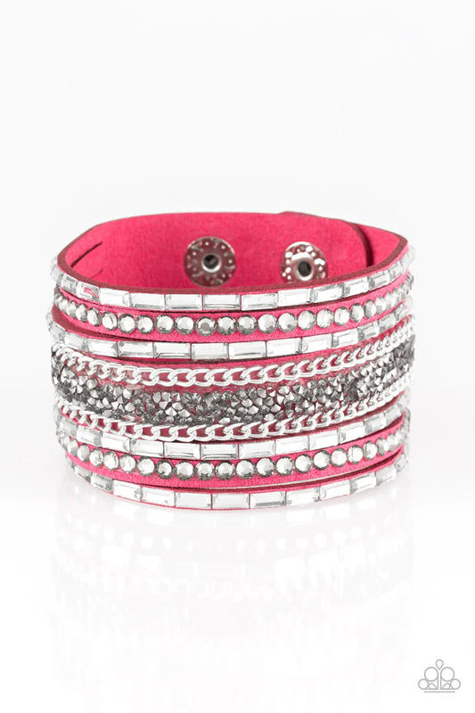 Rhinestone Rumble Pink Bracelet