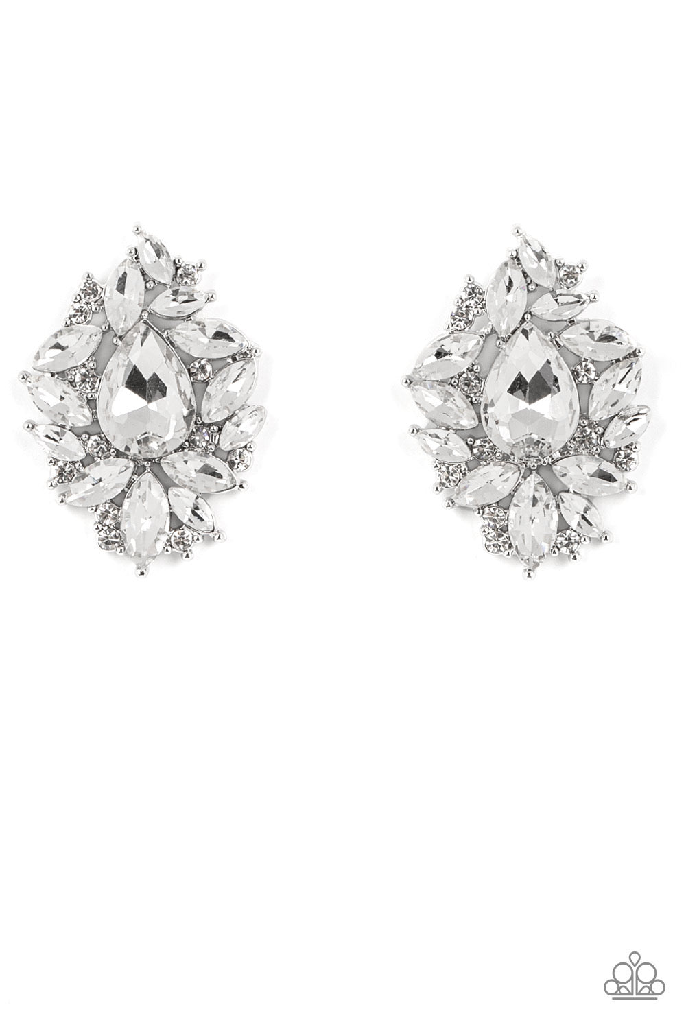 Paparazzi We All Scream for Ice QUEEN - White Earrings -Paparazzi jewelry Images