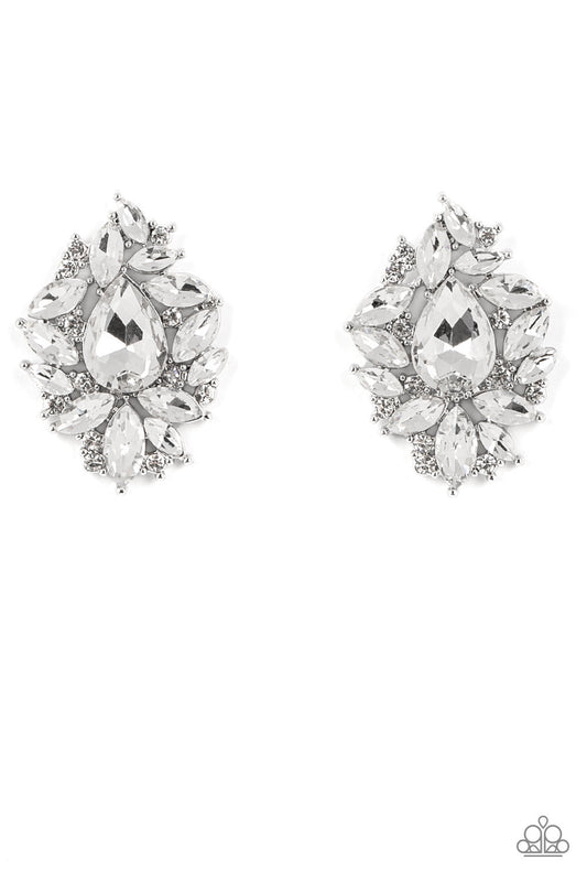 Paparazzi We All Scream for Ice QUEEN - White Earrings -Paparazzi jewelry Images