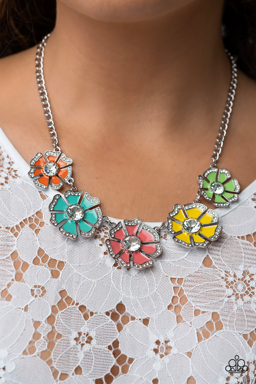 Flower Jewelry - Paparazzi Playful Posies Necklace Paparazzi jewelry image