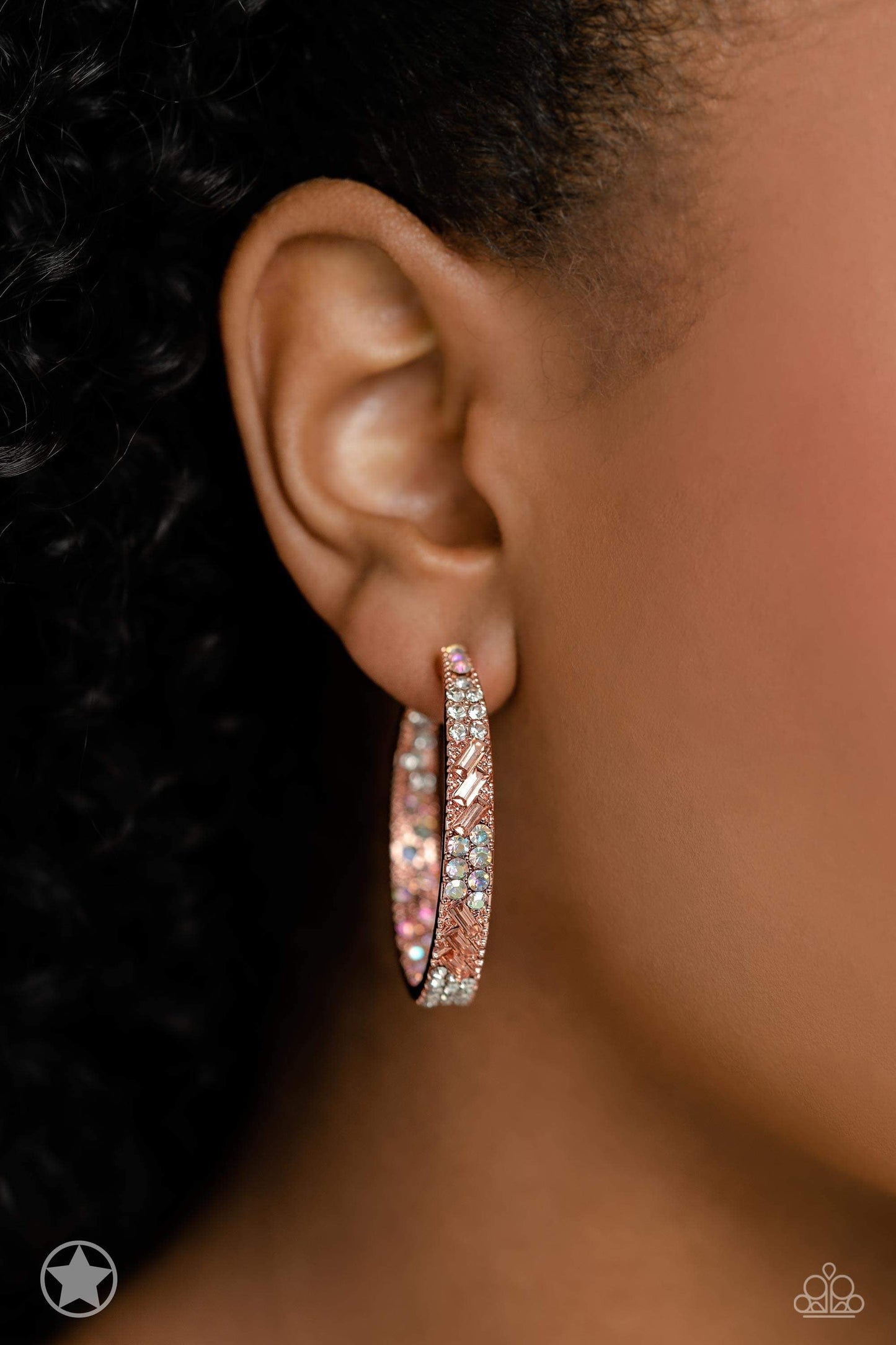 Paparazzi Glitzy By Association - Copper Earring - Limited Edition Paparazzi Jewelry Images